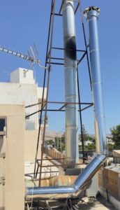 Καμινάδα τζακιού πριν την ολοκλήρωση της επισκευής - ZOBRAS Services